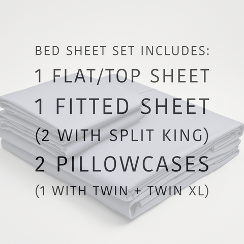 What's included in an organic and Fairtrade Cool + Crisp Cotton Bed Sheet Set in Alps#color_alps