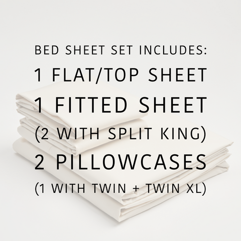 What's included in a Organic and Fairtrade Cool + Crisp Cotton Bed Sheet Set in Natural#color_natural