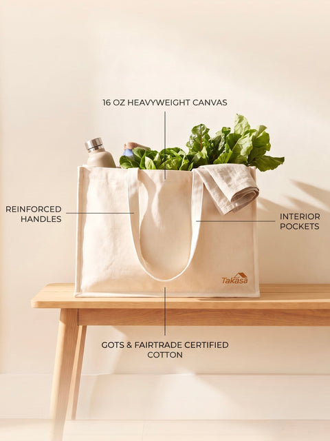 Organic Cotton Canvas Tote Bag - GOTS + Fairtrade