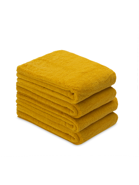 4 pack bundle of organic bath sheets in desert - mustard yellow by Takasa