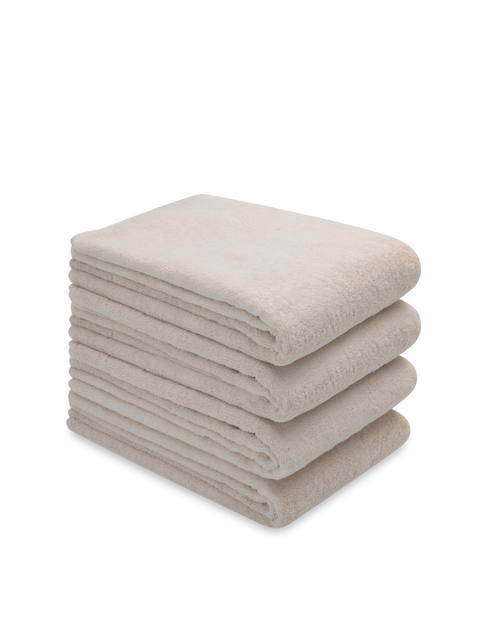 4 pack bundle of organic bath sheets in natural undyed cotton - by Takasa