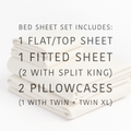 What's included in a Takasa flannel natural sheet set