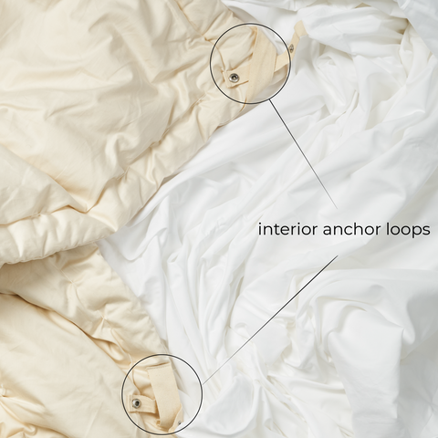 Organic Duvet with interior anchors