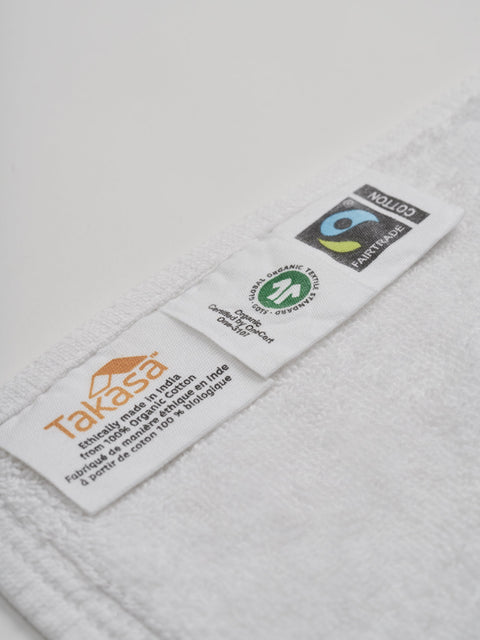 Organic and Fairtrade Cotton Bath Towel in White#color_white