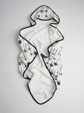 Organic Baby Hooded Towel Set | Mid-Century Dots Black and White#color_black-and-white-dots