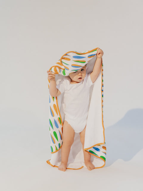 Organic Baby Hooded Towel Set | Mid-Century Darts Colours#color_colour-darts