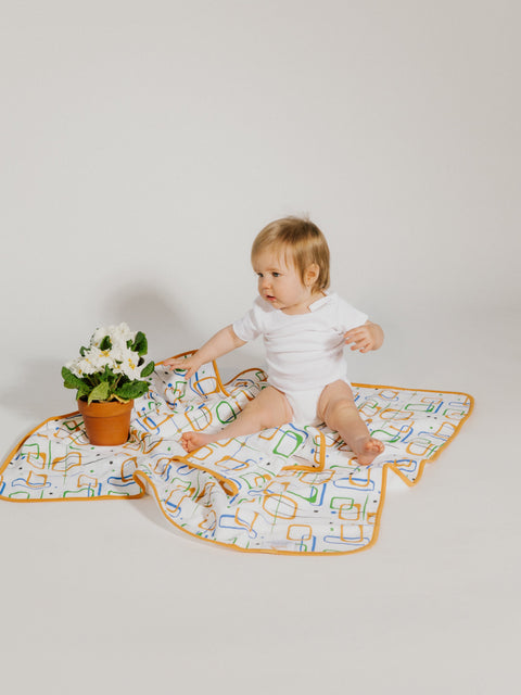 Organic Baby Gift Set | Mid Century Squares Colours#color_colour-squares