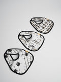 Organic Muslin Cotton Baby Bibs 3 pack Mid-Century White and Black#color_black-and-white-mixed
