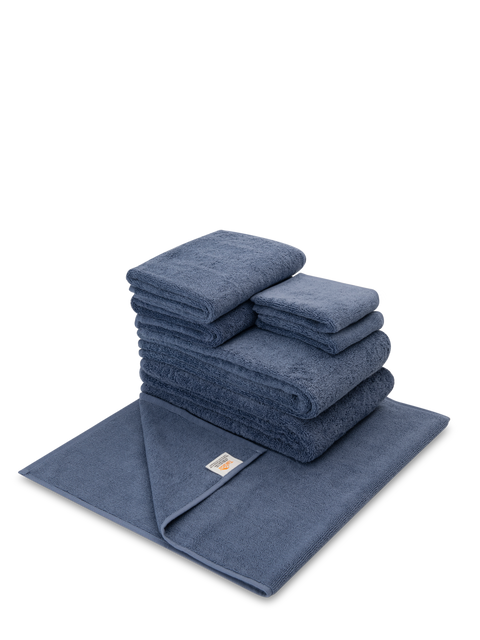 Fairtrade Cotton bath sheet set with mat in Alps#color_alps