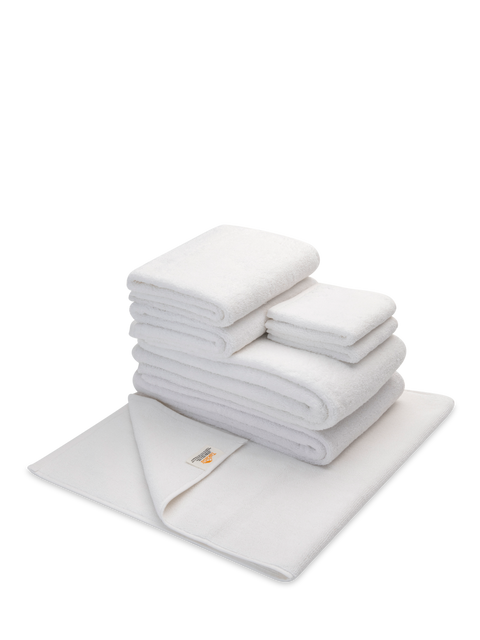 Fairtrade Cotton Bath Sheet Set with mat in white#color_white