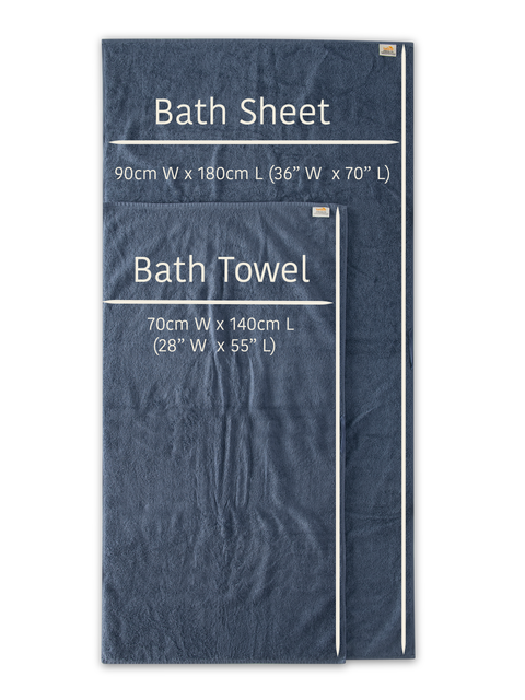 Organic and Fairtrade Cotton Bath Sheet size difference to bath towels in Alps#color_alps
