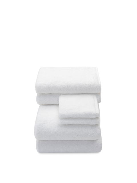 Organic and Fairtrade Cotton Bath Towel Set in White#color_white