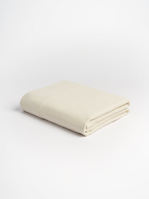 Organic and Fairtrade Warm + Cozy Flannel Bed Sheet Set in Natural#color_natural-flannel