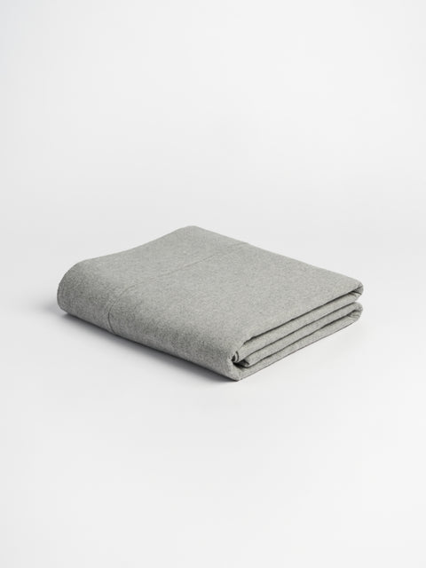 Organic and Fairtrade Warm + Cozy Flannel Bed Sheet Set in Grey Melange#color_grey-melange