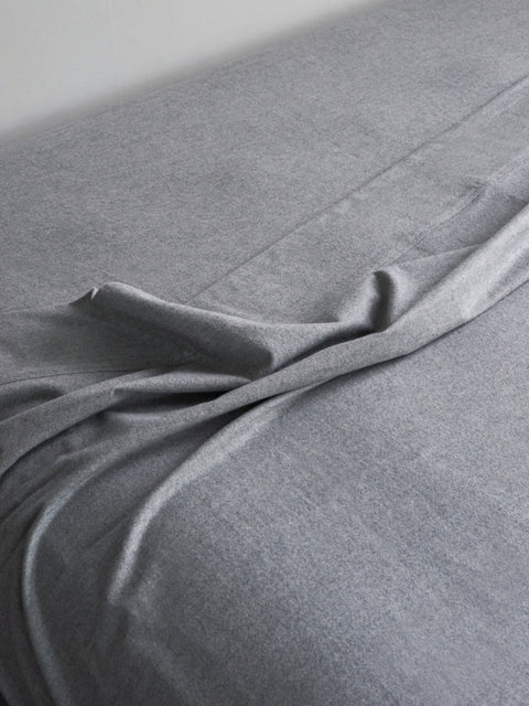 Organic and Fairtrade Warm + Cozy Flannel Bed Sheet Set in Grey Melange#color_grey-melange