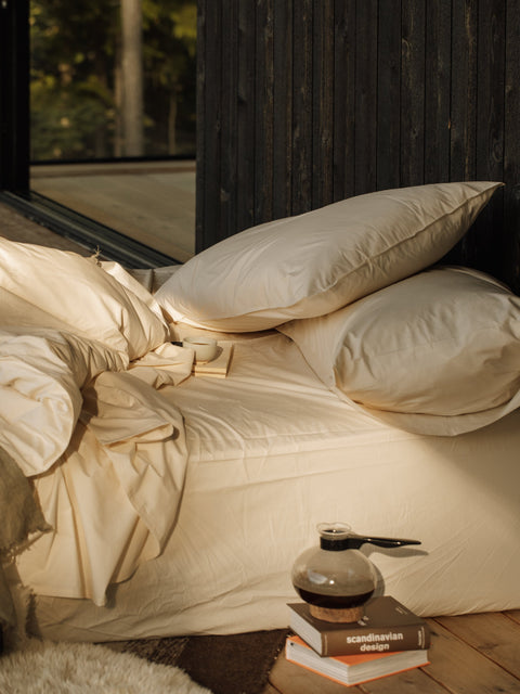 Organic and Fairtrade Warm + Luxurious Cotton Bed Sheet Set in Natural#color_natural