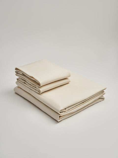 Organic and Fairtrade Warm + Luxurious Cotton Bed Sheet Set in Natural#color_natural