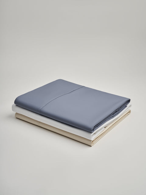 Organic and Fairtrade Cool + Crisp Cotton Flat Sheet in Alps#color_alps