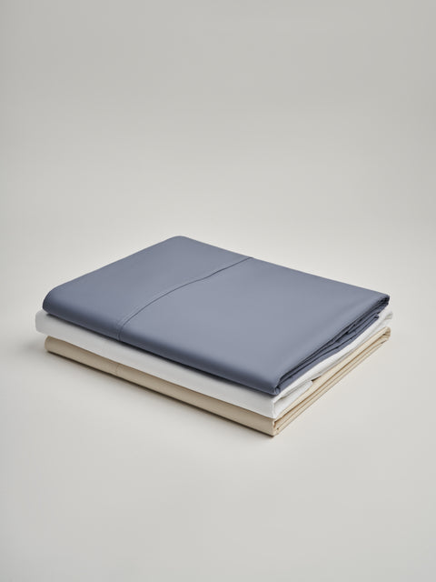 Organic and Fairtrade Cool + Crisp Cotton Flat Sheet in White#color_white