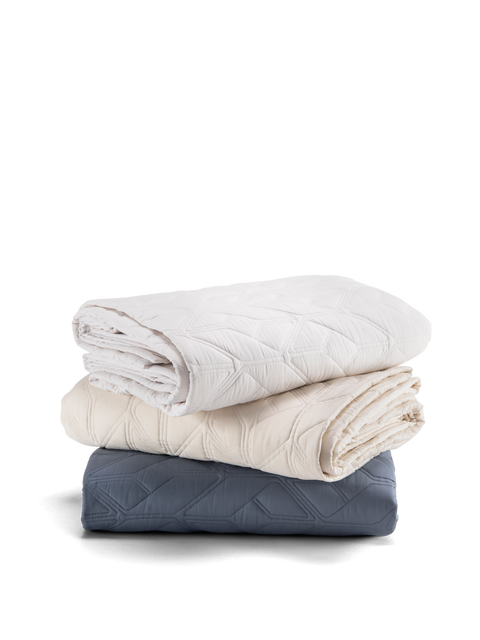 Icon Quilted Organic Cotton Comforter Set in White#color_white