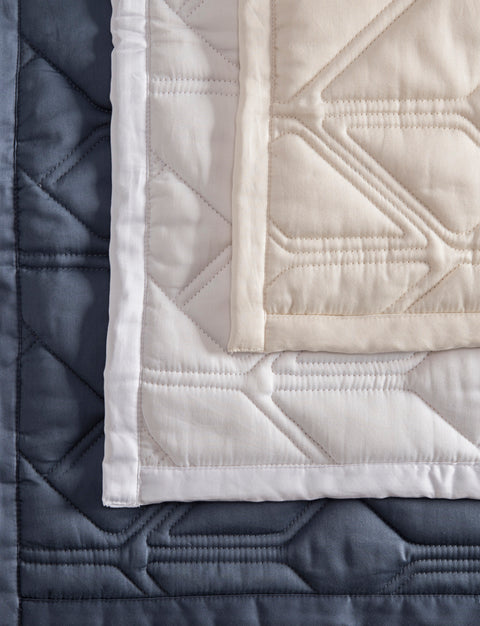 Icon Quilted Organic Cotton Comforter Set in White#color_white